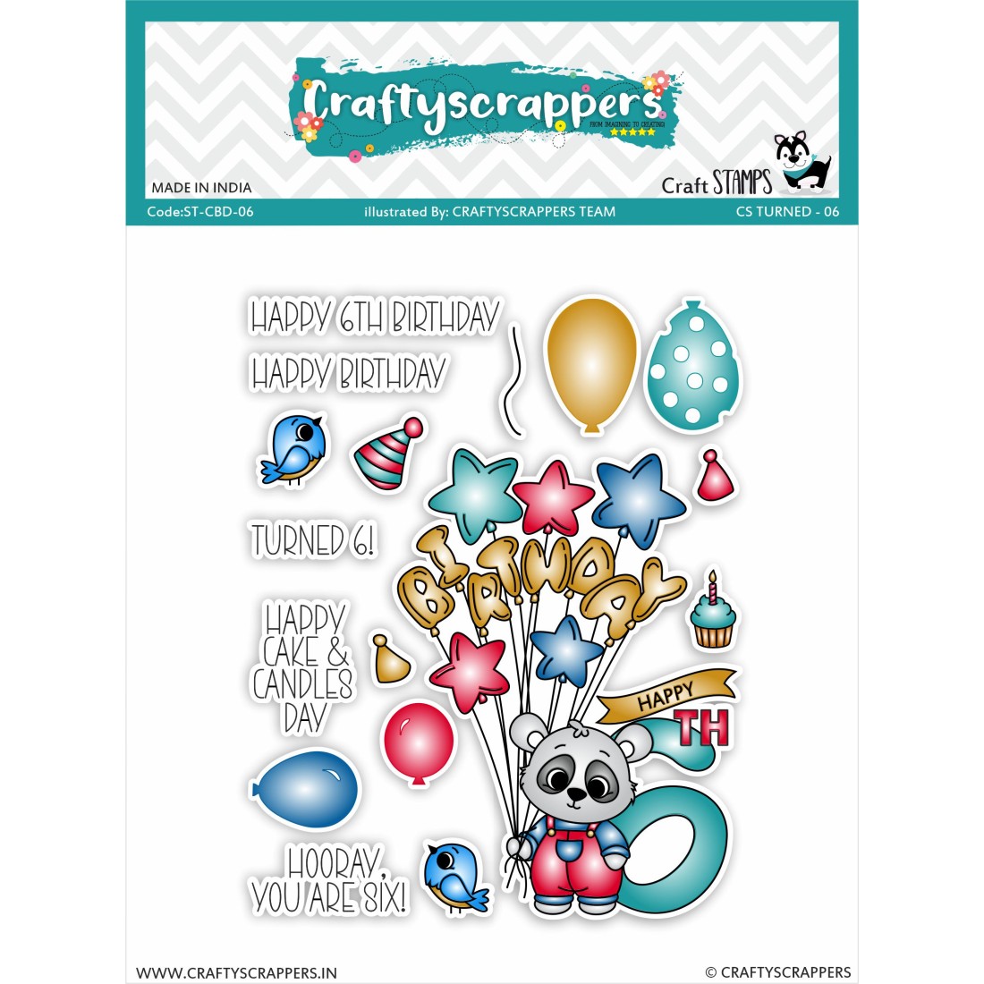 Craftyscrappers Stamps- CS TURNED 6