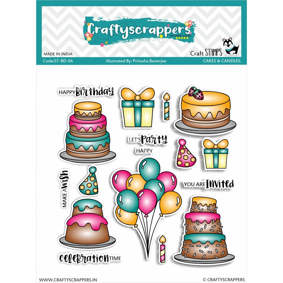 Craftyscrappers Stamps- CAKES & CANDLES
