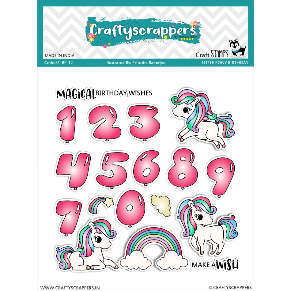 Craftyscrappers Stamps- LITTLE PONY BIRTHDAY