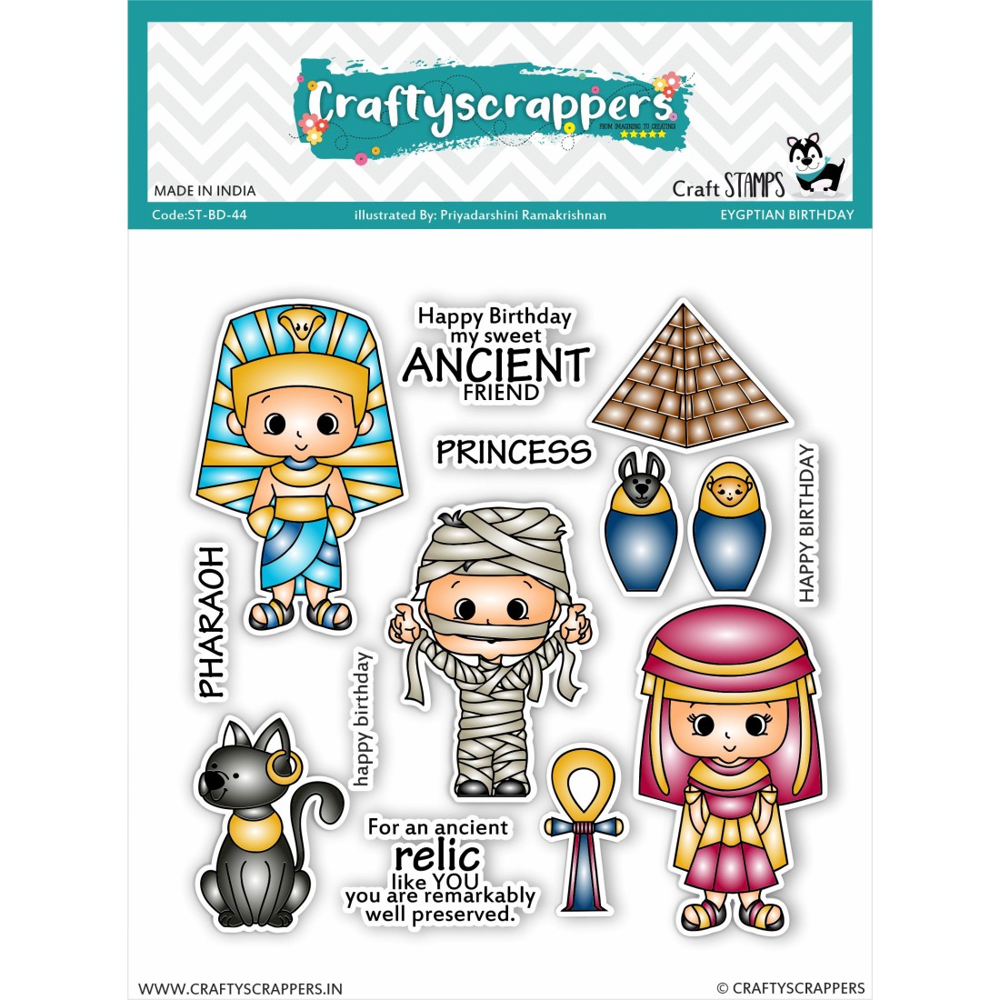 Craftyscrappers Stamps- EGYPTIAN BIRTHDAY