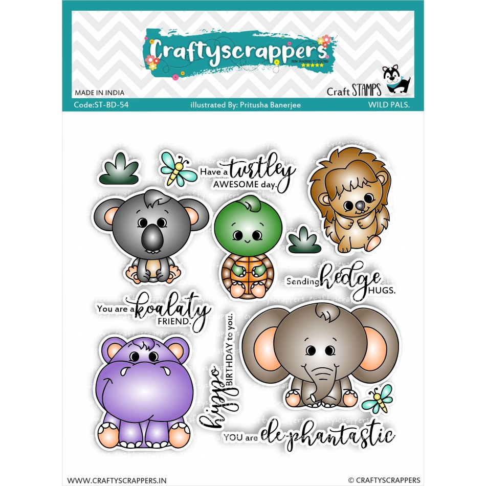 Craftyscrappers Stamps-WILD PALS