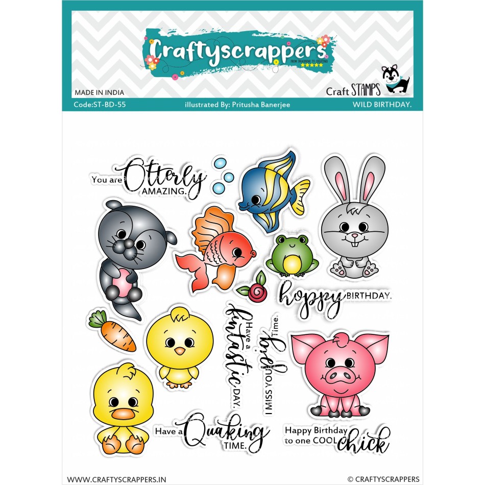 Craftyscrappers Stamps-WILD BIRTHDAY