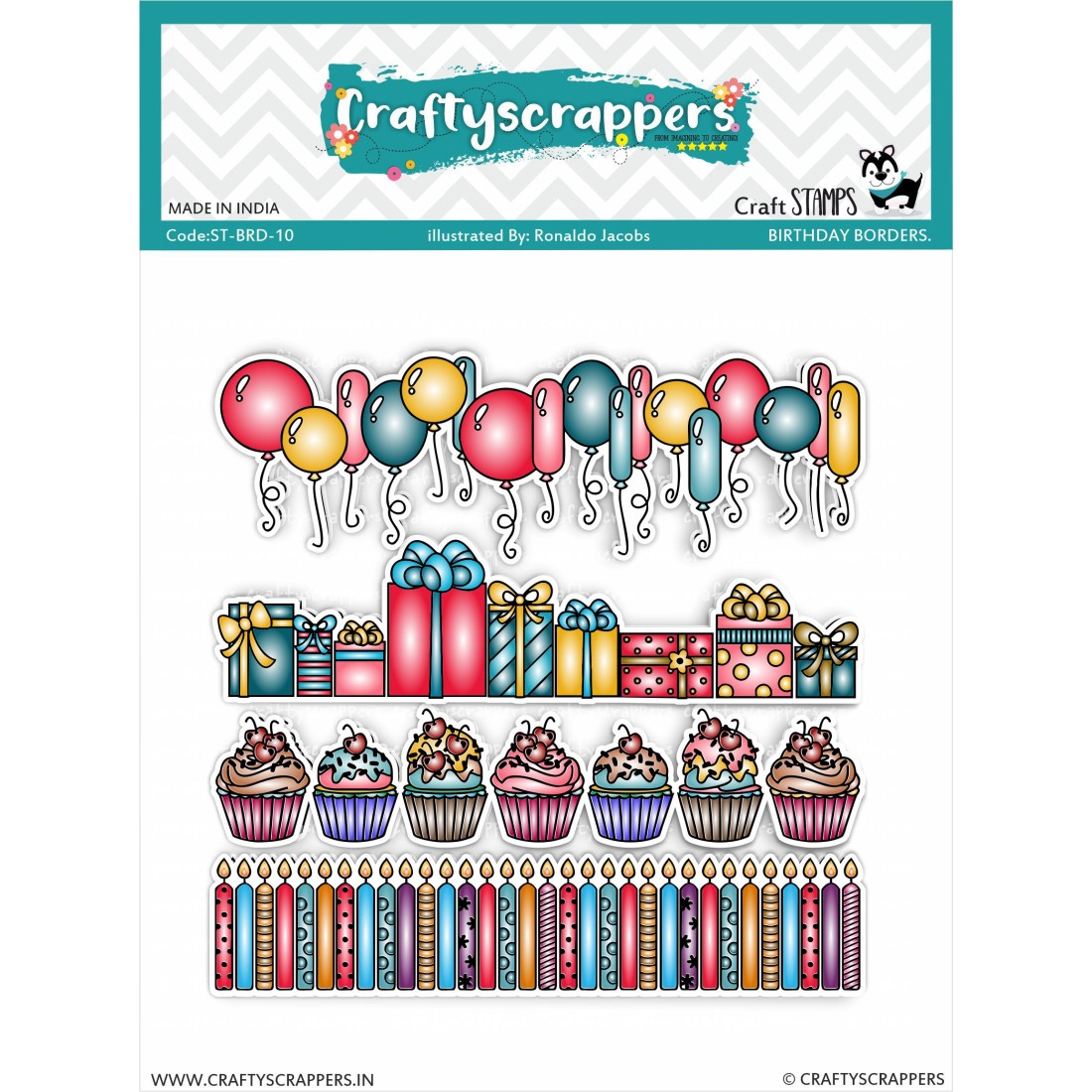 Craftyscrappers Stamps- BIRTHDAY BORDERS