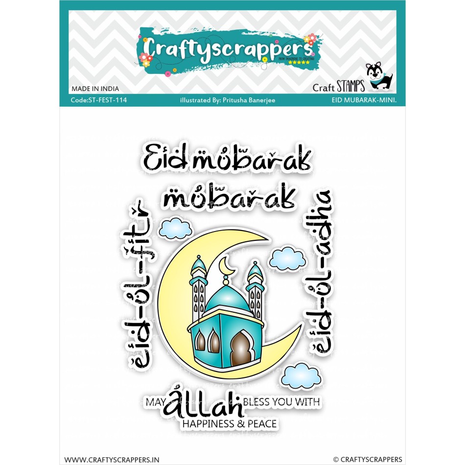 Craftyscrappers Stamps- EID MUBARAK MINI