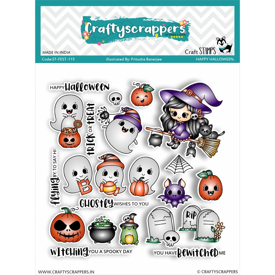 Craftyscrappers Stamps- HAPPY HALLOWEEN