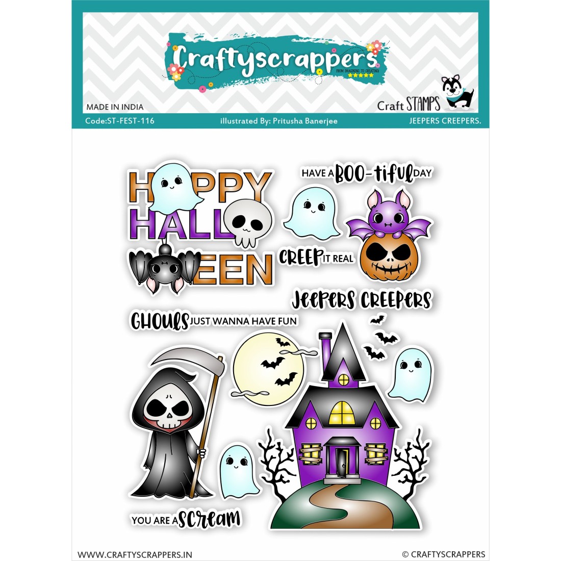 Craftyscrappers Stamps- JEEPERS-CREEPERS