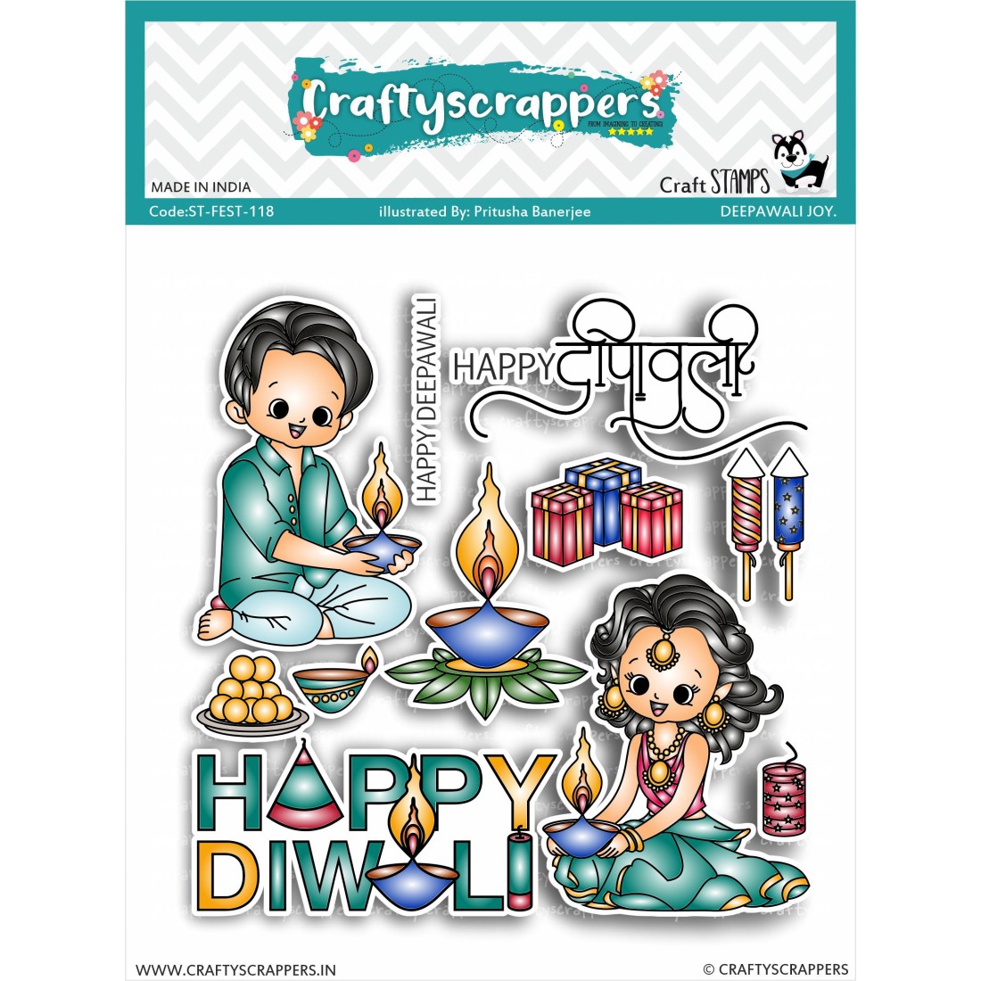 Craftyscrappers Stamps- DEEPAWALI JOY