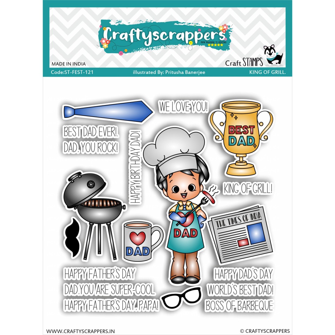 Craftyscrappers Stamps- KING OF GRILL