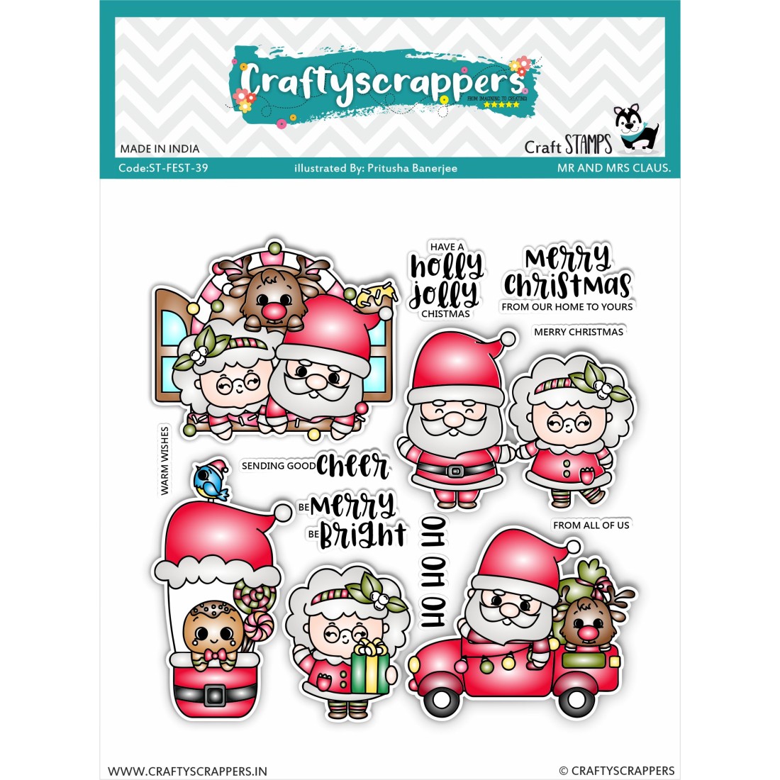 Craftyscrappers Stamps- MR AND MRS CLAUS