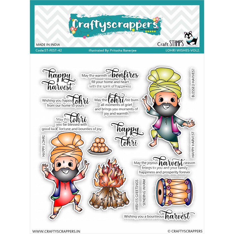 Craftyscrappers Stamps- LOHRI WISHES-VOL2
