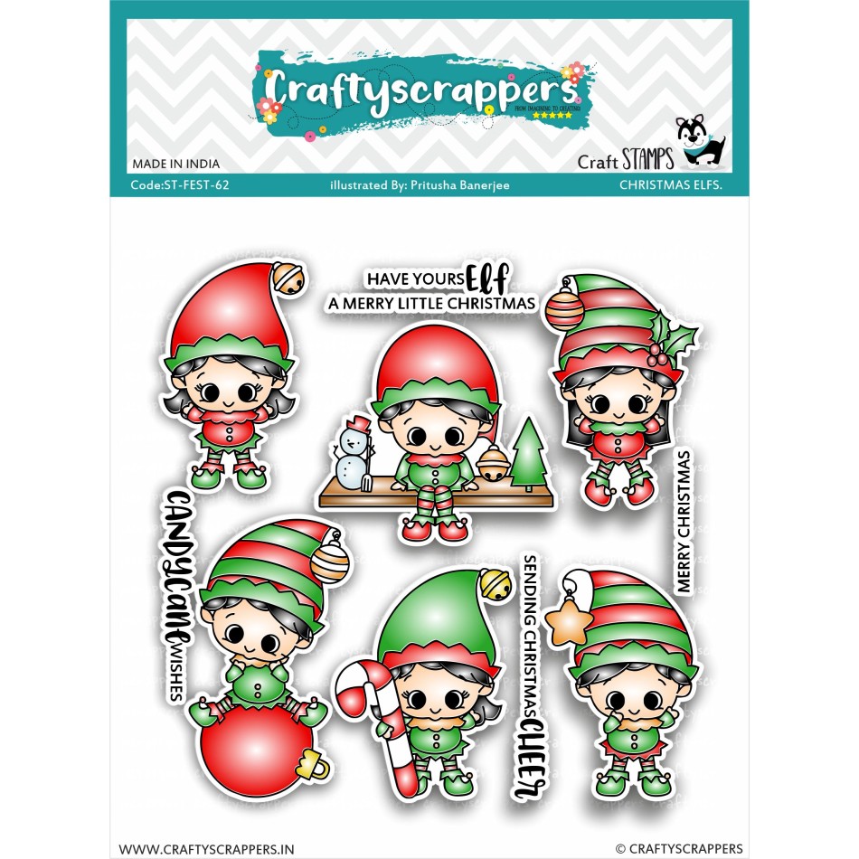 Craftyscrappers Stamps- CHRISTMAS ELFS