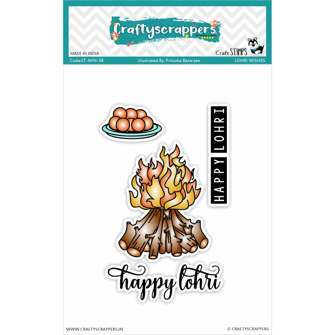 Craftyscrappers Mini Stamps- LOHRI WISHES