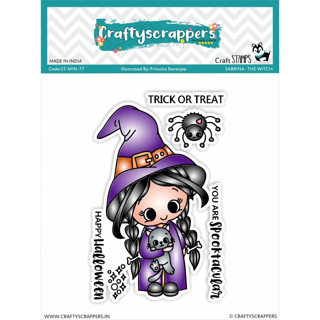 Craftyscrappers Mini Stamps- SABRINA THE WITCH