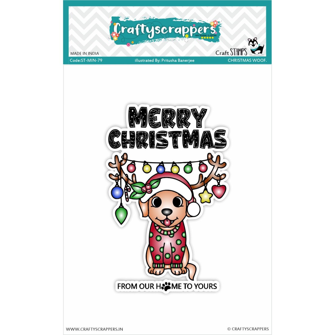 Craftyscrappers Mini Stamps- CHRISTMAS WOOF