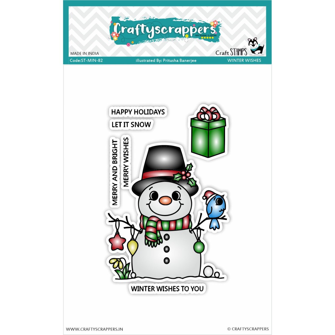 Craftyscrappers Mini Stamps- WINTER WISHES