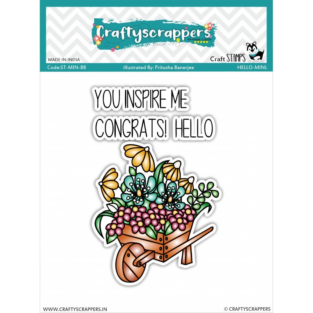 Craftyscrappers Mini Stamps- Hello-Mini