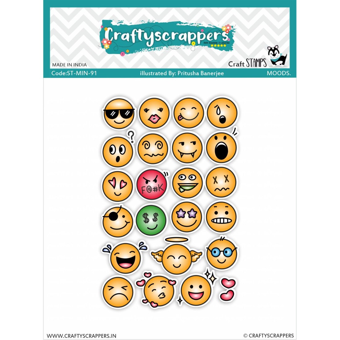 Craftyscrappers Mini Stamps- MOODS
