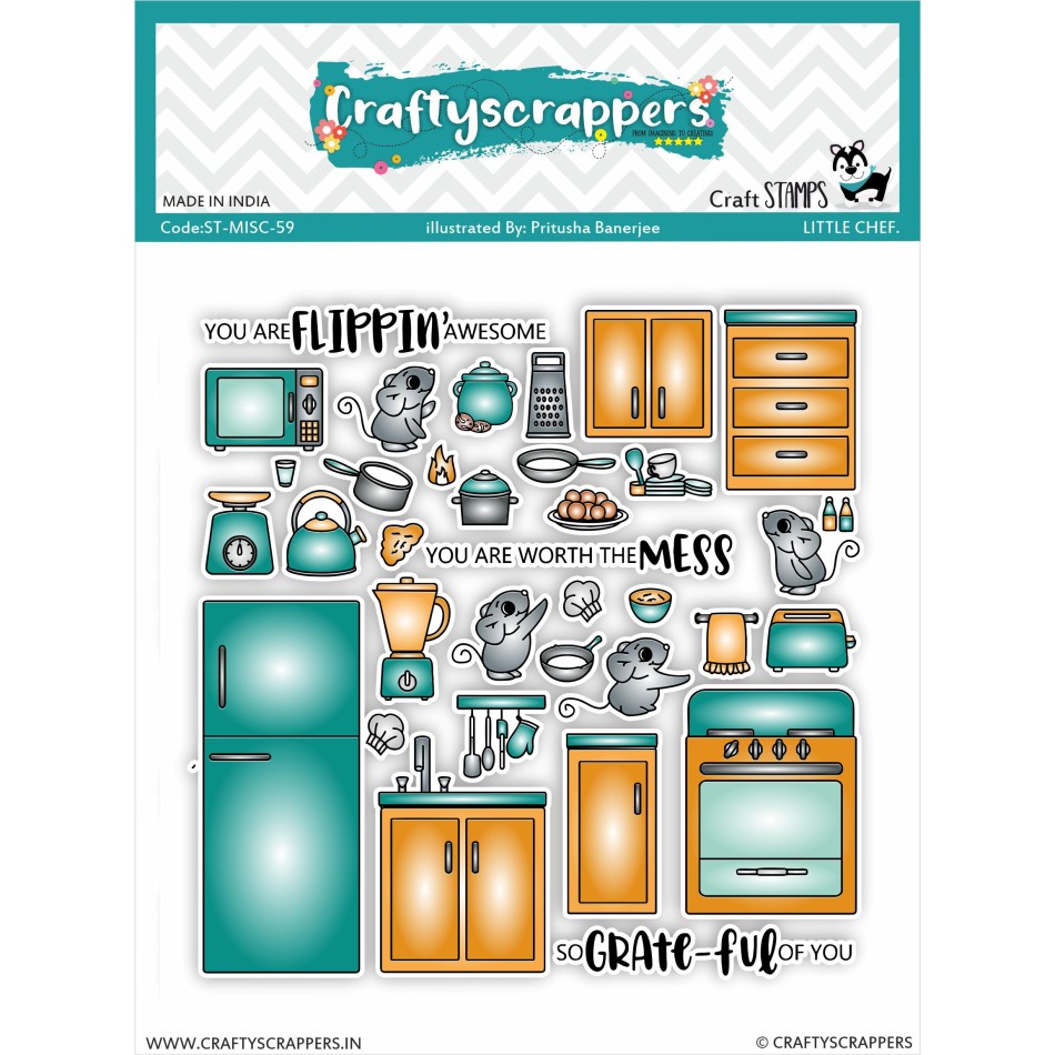 Craftyscrappers Stamps- LITTLE CHEF