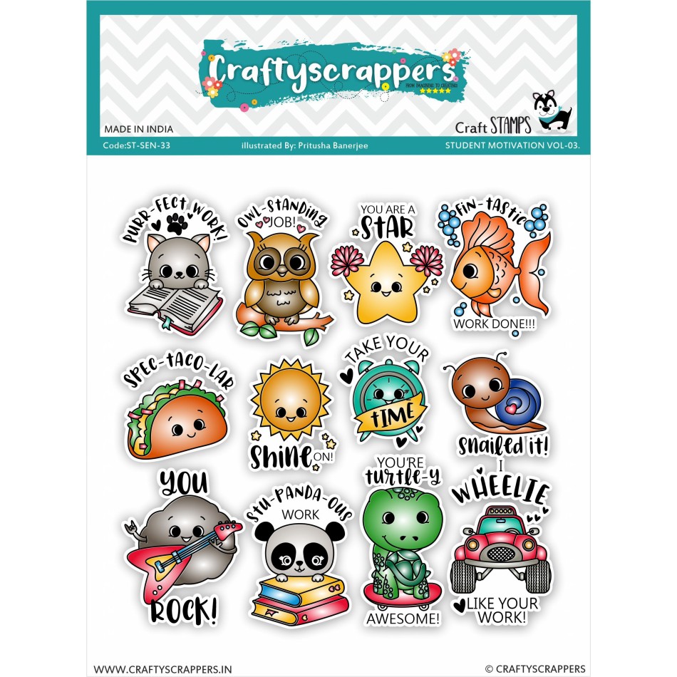 Craftyscrappers Stamps- STUDENT MOTIVATION VOL-03