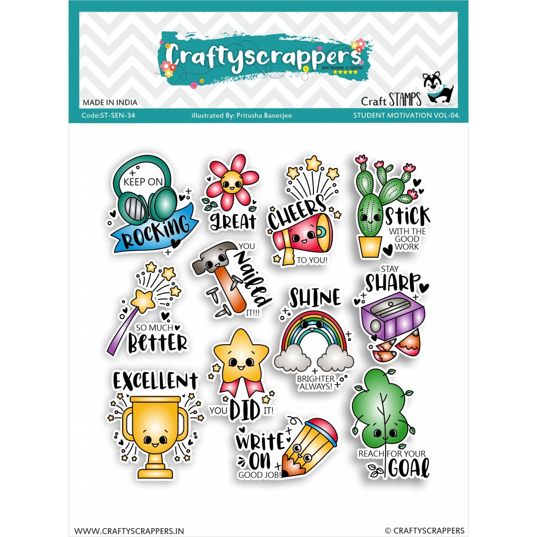 Craftyscrappers Stamps- STUDENT MOTIVATION VOL-04