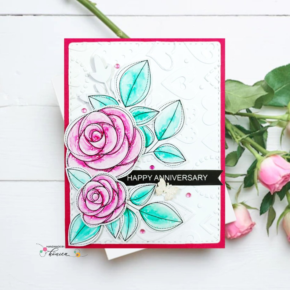Craftyscrappers Stamps- BEAUTIFUL DOTTED ROSES